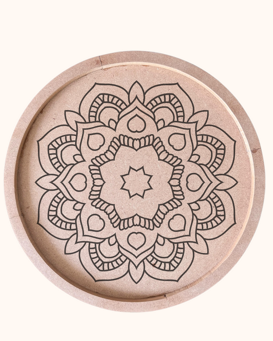 Pre Marked Mandala Round MDF Base - Design 2