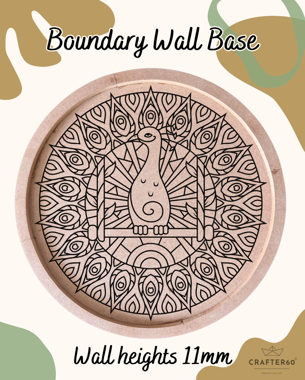 Premarked Peacock Mandala-31 Base