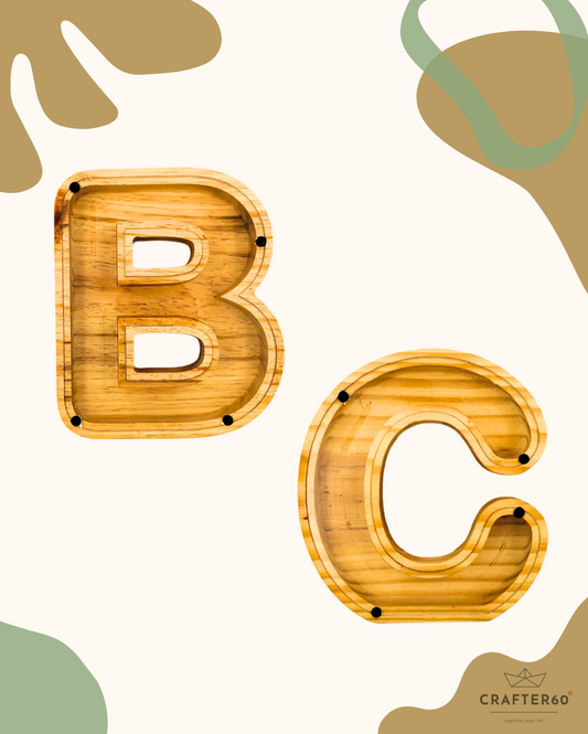 Wooden Alphabet Coin Box