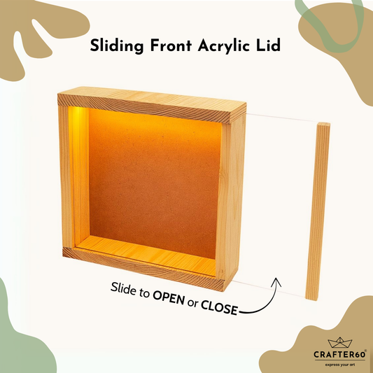 DIY Pinewood Shadow Box with Sliding Acrylic Lid