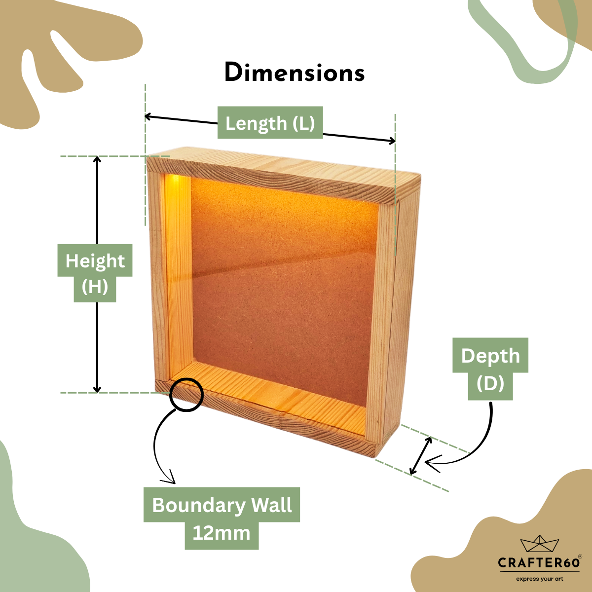 DIY Pinewood Shadow Box with Sliding Acrylic Lid