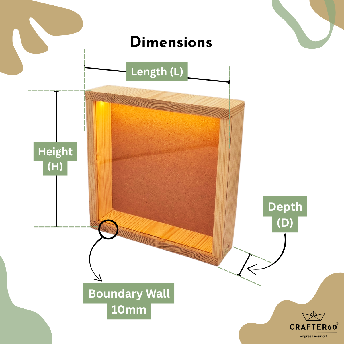 DIY Pinewood Shadow Box with Sliding Acrylic Lid