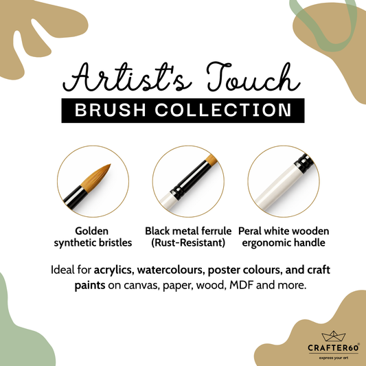 Combo Brush Set – 7 Pcs (Round + Flat) | Artist’s Touch