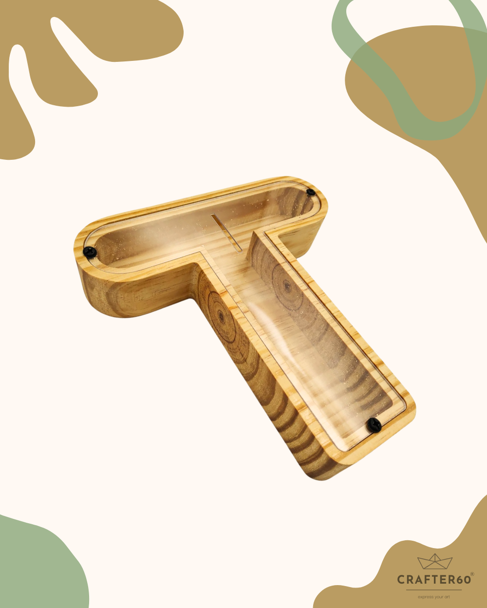 Wooden Alphabet Coin Box