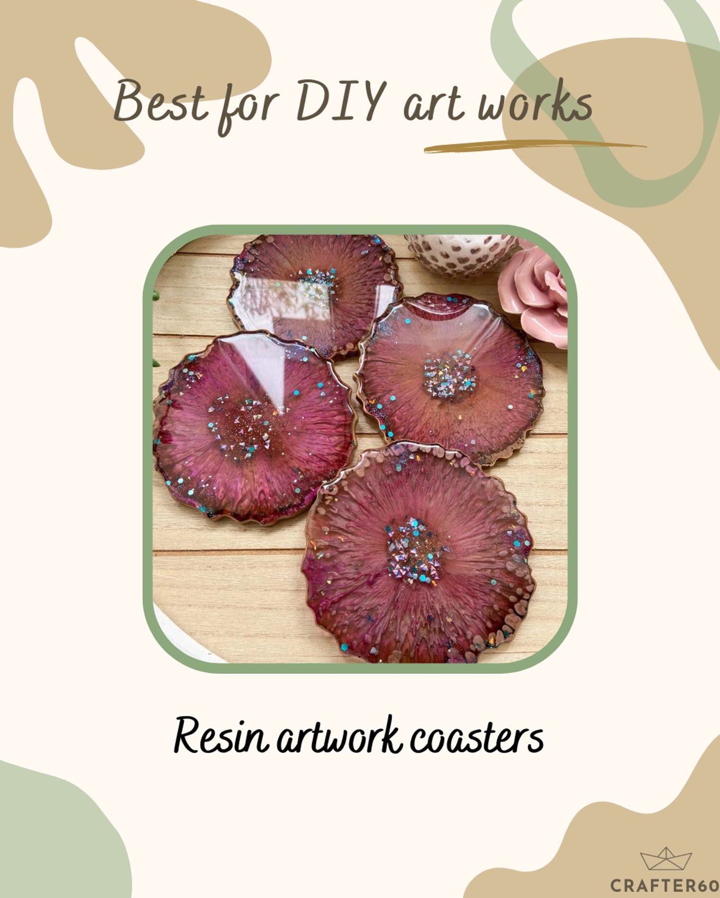 Beer Mug Coasters (6pcs of one set with stand)