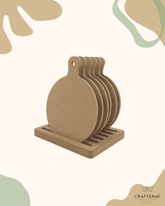 Chopping Board-3 Coasters (6pcs of one set with stand)
