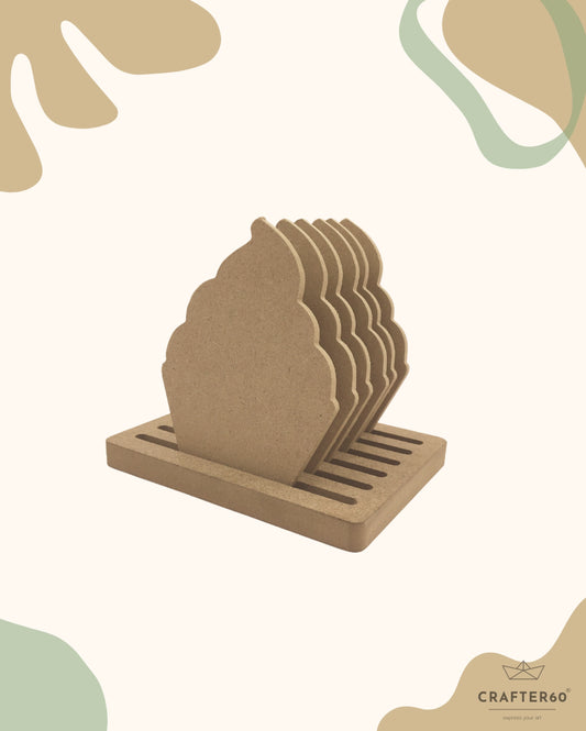 Cup Cake Coasters (6pcs of one set with stand)