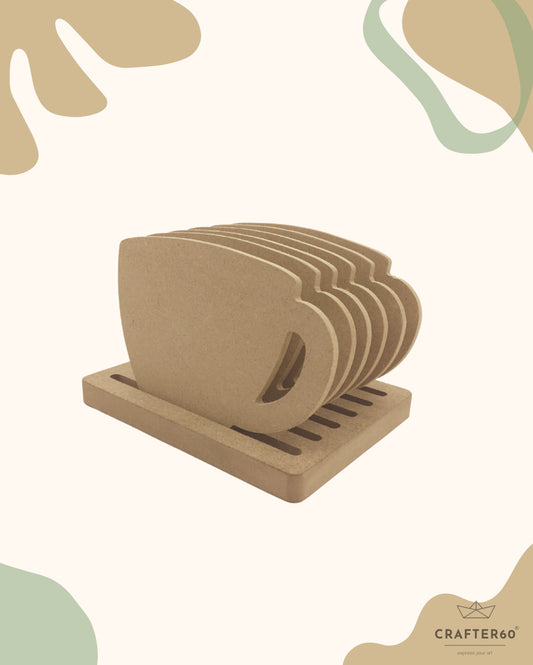 Cup Shape Coasters (6pcs of one set with stand)