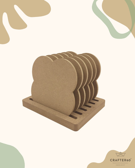 Flower Coasters (6pcs of one set with stand)