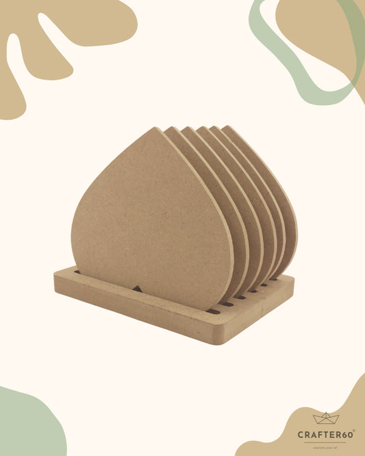 Heart Coasters (6pcs of one set with stand)