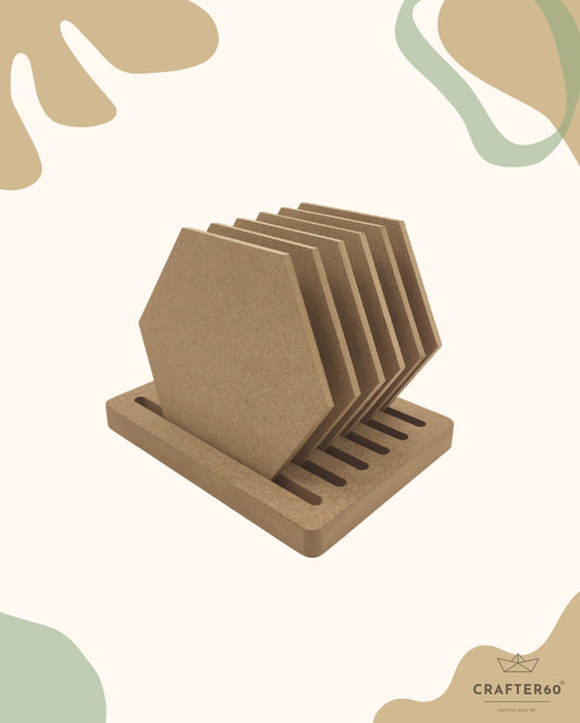 Hexagon Coasters (6pcs of one set with stand)