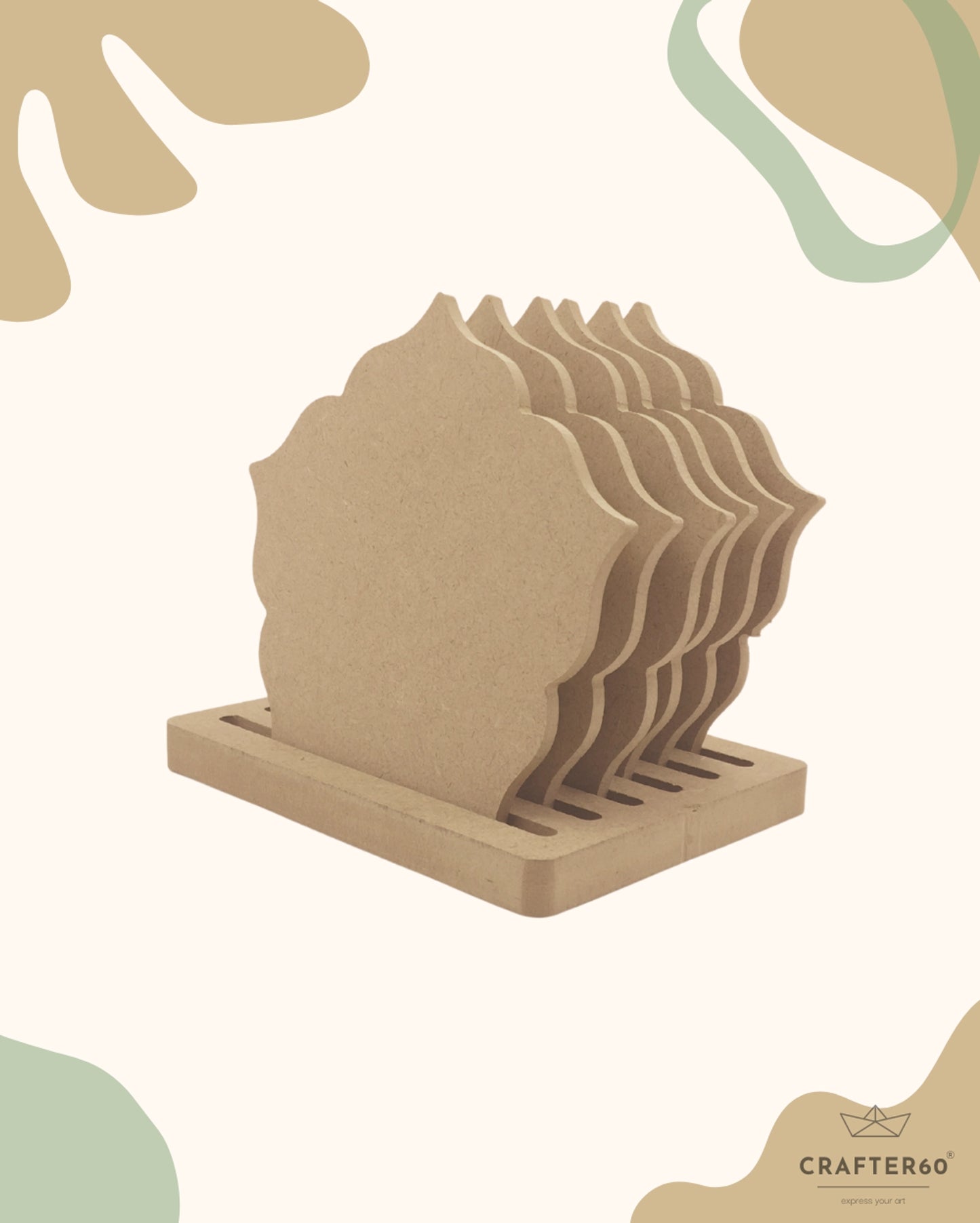 Mandala Coasters (6pcs of one set with stand)