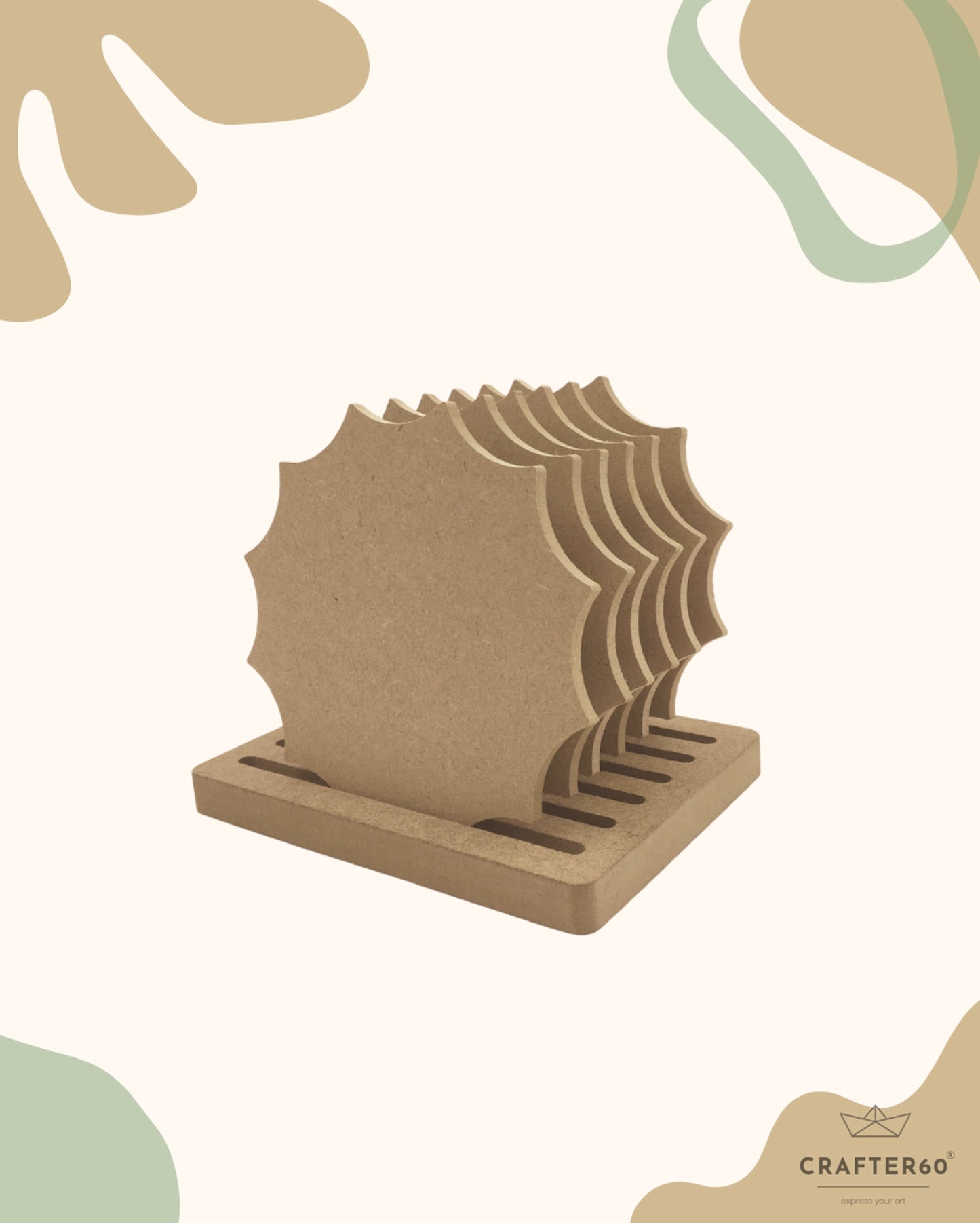 Mandala-2 Coasters (6pcs of one set with stand)