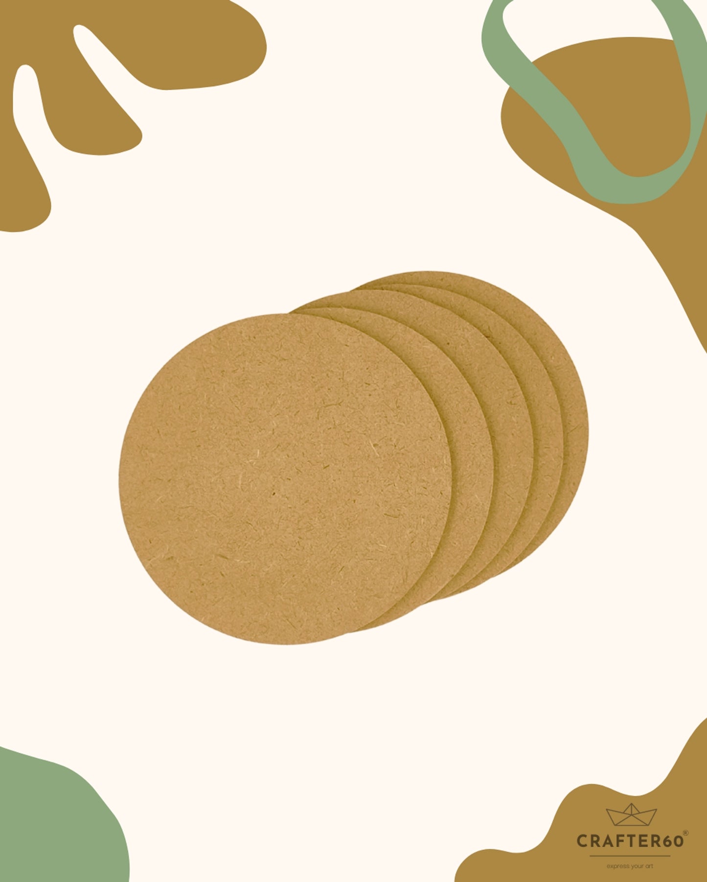 Round Coasters (6pcs of one set with stand)