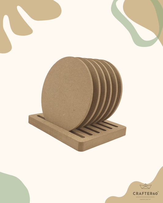 Round Coasters (6pcs of one set with stand)