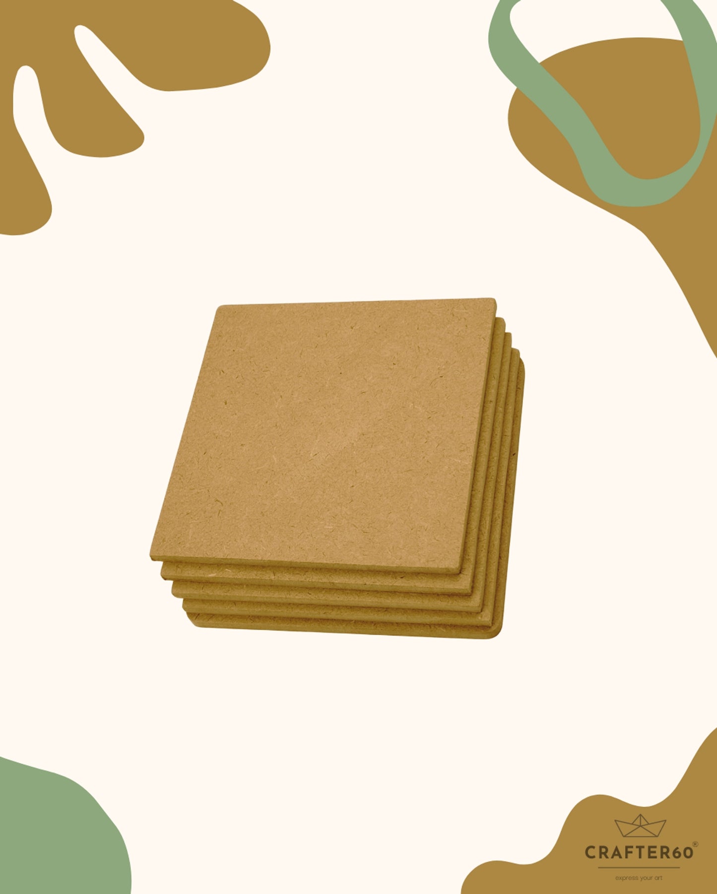 Square Coasters (6pcs of one set with stand)