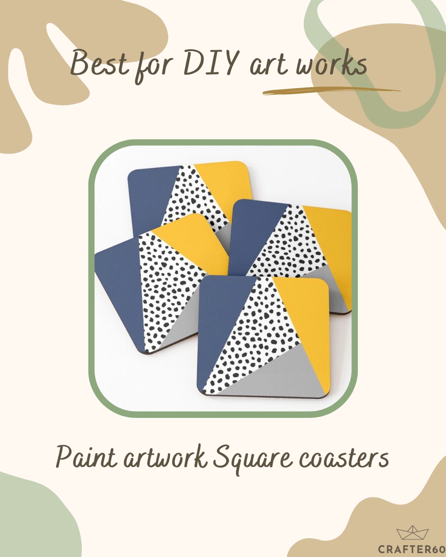 Square Coasters (6pcs of one set with stand)