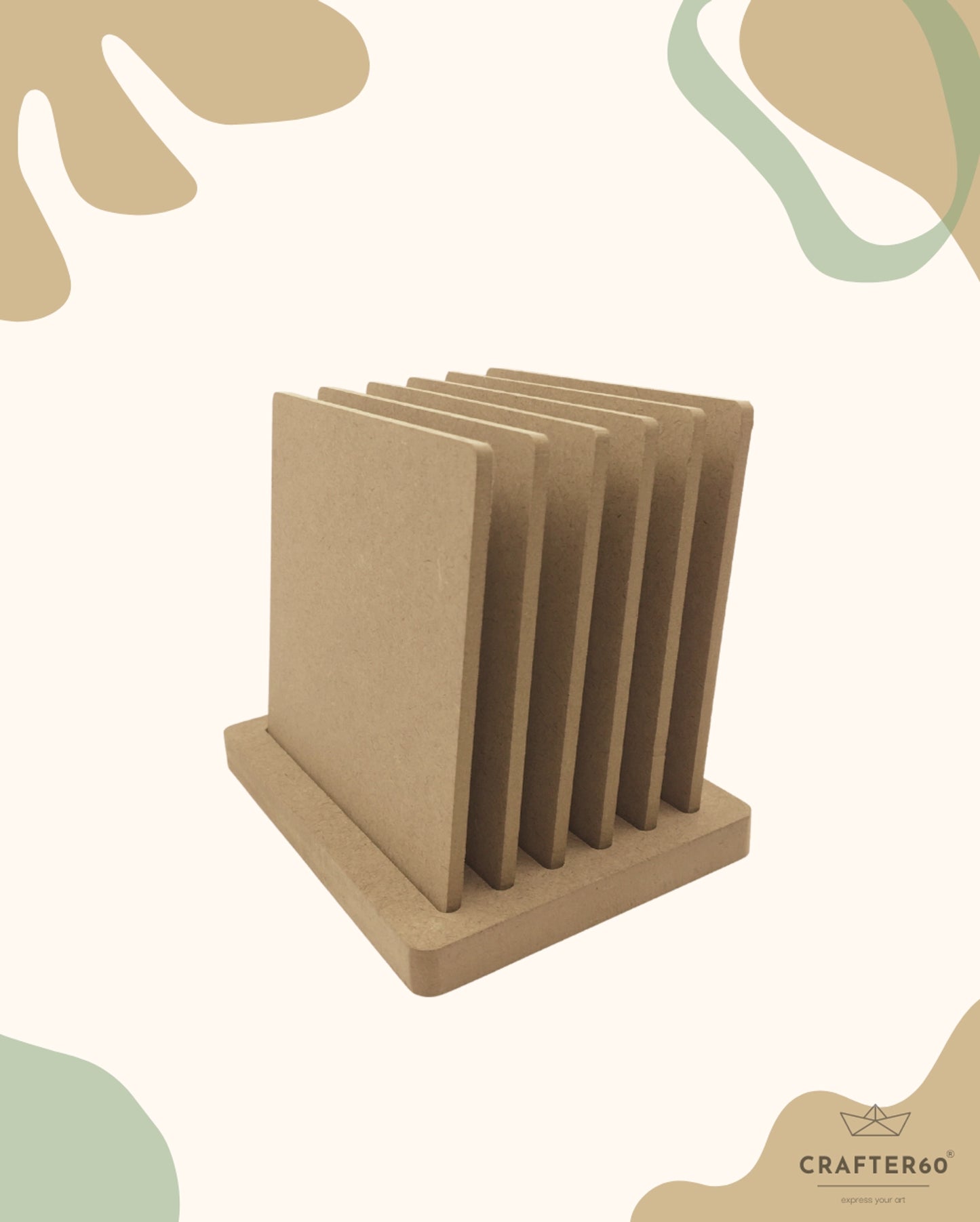 Square Coasters (6pcs of one set with stand)