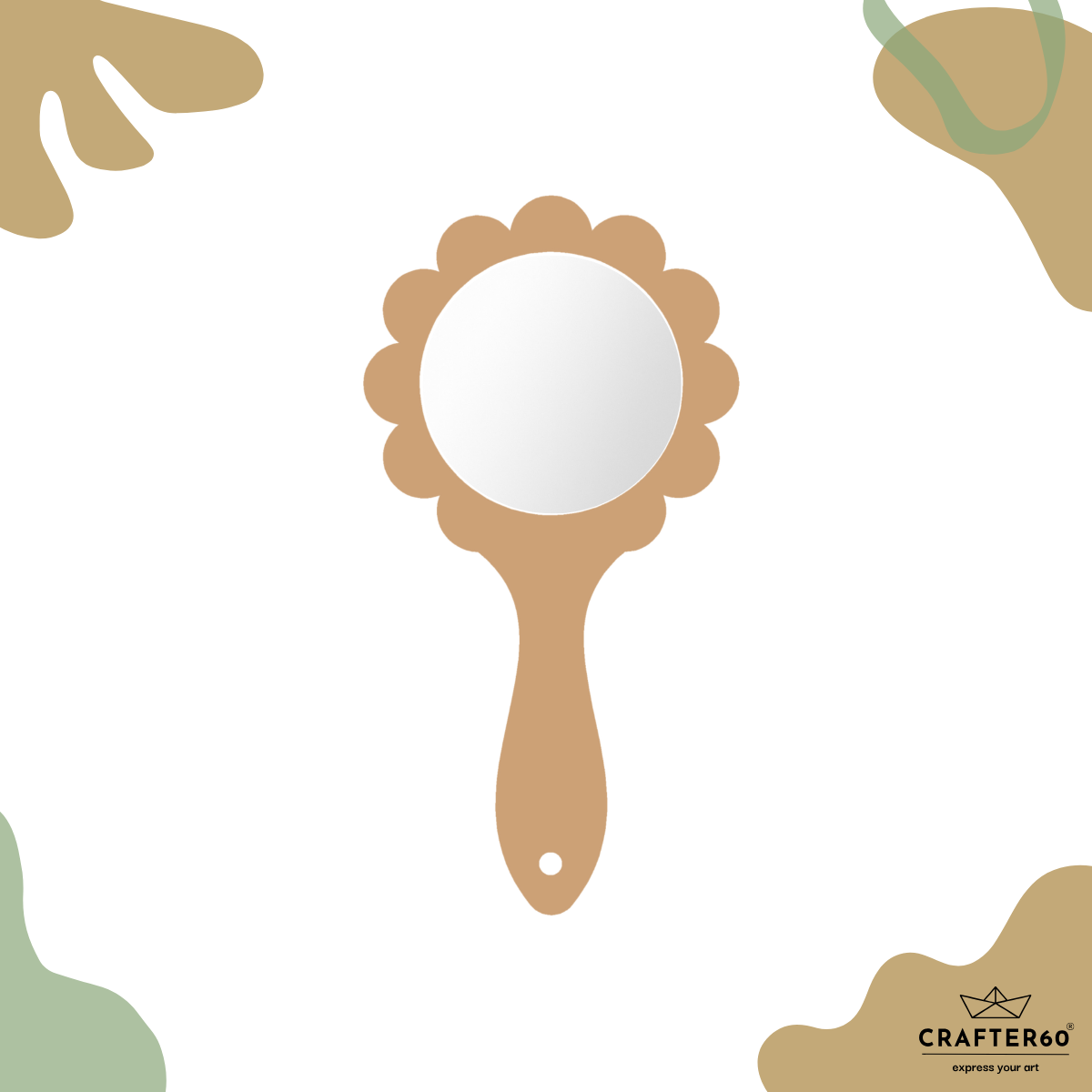 Floral Petal Round Hand Mirror