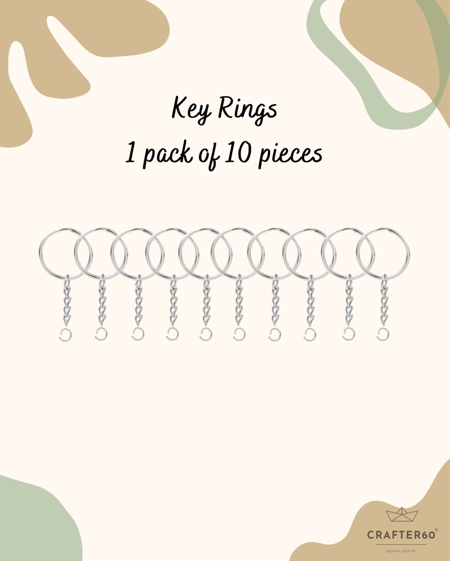 Key Ring With Chain (10 Pcs)