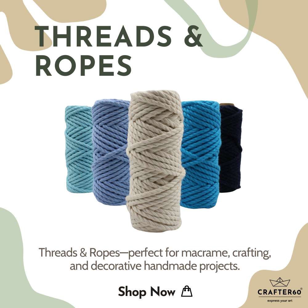 Threads & Ropes for DIY Crafts & Macrame | CRAFTER60 Craft Accessories ...