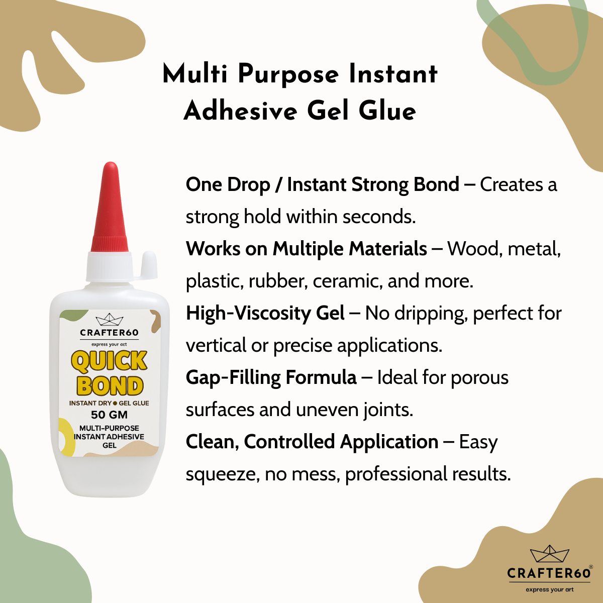 Quick Bond Instant Gel Glue – 50gm