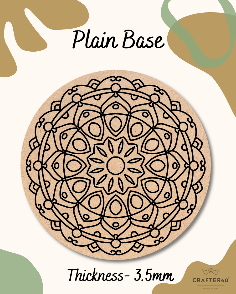 Premarked MDF Mandala Base for Dot Art & Painting | Shop at Crafter60 ...