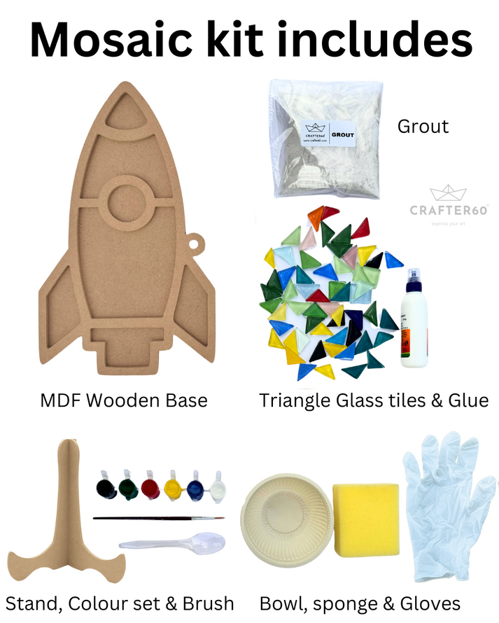 DIY Rocket Mosaic Art Kit for Kids & Adults | Shop at Crafter60 ...