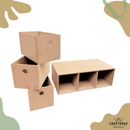 MDF Horizontal Drawer with 3 sections