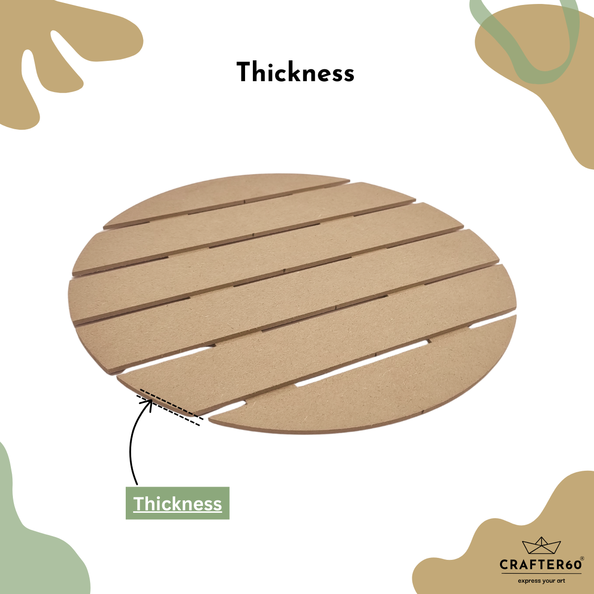 DIY MDF Round Wooden Plank Base (Slatted Circle)
