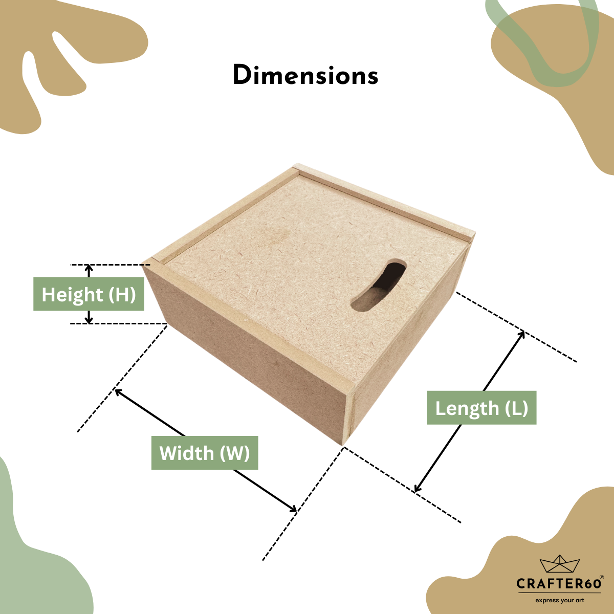MDF Storage Box with Top Sliding Lid