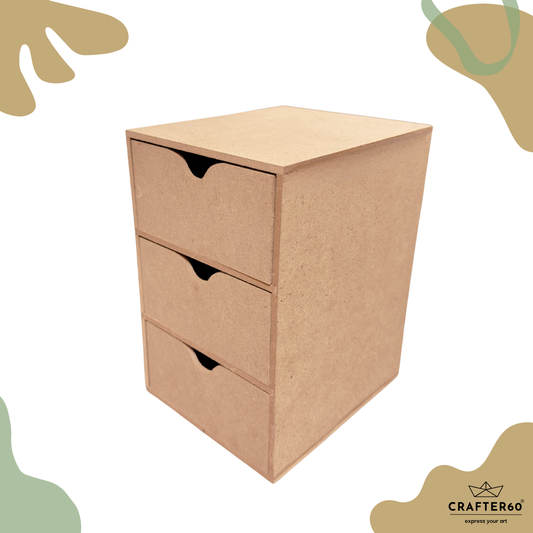 MDF Vertical Drawer with 3 sections