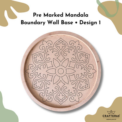 Pre Marked Mandala Round MDF Base - Design 1