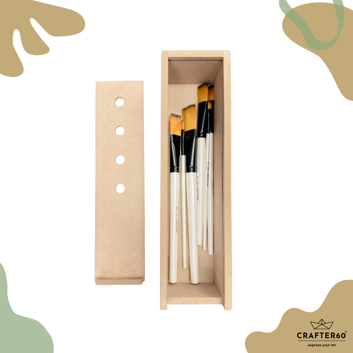 Brush & Pen storage box with Top Sliding Lid