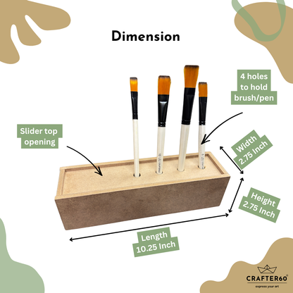 Brush & Pen storage box with Top Sliding Lid