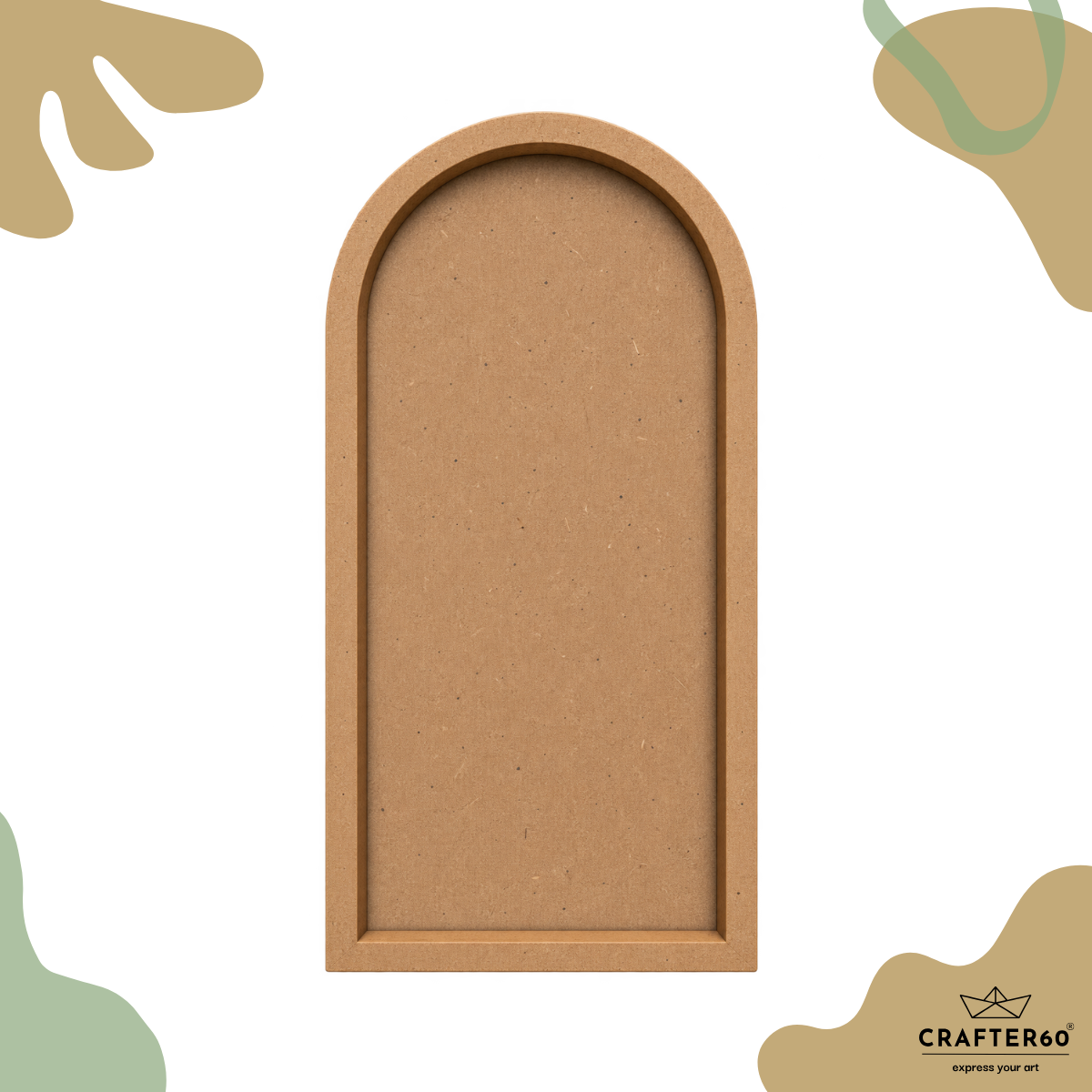 Tall Arch MDF Base with Raised Border | Resin Art & Wall Decor Base | Boundary Wall Base