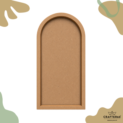 Tall Arch MDF Base with Raised Border | Resin Art & Wall Decor Base | Boundary Wall Base