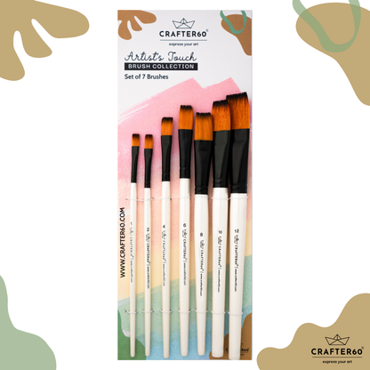 Flat Brush Set – 7 Pcs for Bold Strokes & Coverage | Artist’s Touch