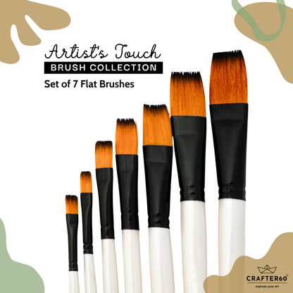 Flat Brush Set – 7 Pcs for Bold Strokes & Coverage | Artist’s Touch