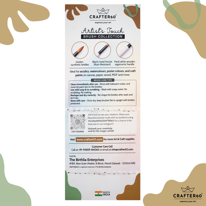 Combo Brush Set – 7 Pcs (Round + Flat) | Artist’s Touch