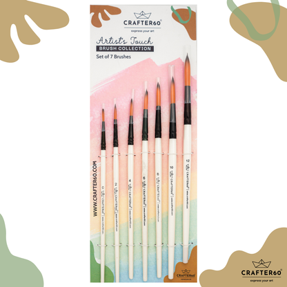 Round Brush Set – 7 Pcs for Fine Detail & Line Work | Artist’s Touch
