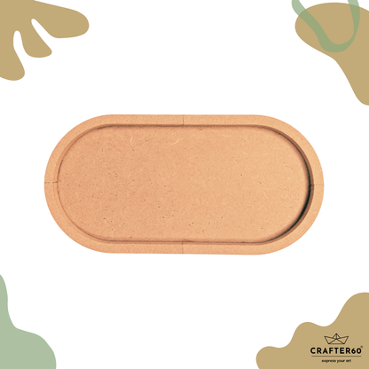 Capsule Shape MDF Base with Raised Border | Resin Art & Wall Decor Base | Boundary Wall Base