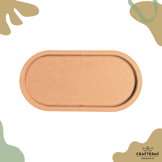 Capsule Shape MDF Base with Raised Border | Resin Art & Wall Decor Base | Boundary Wall Base
