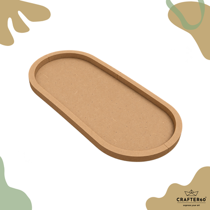 Capsule Shape MDF Base with Raised Border | Resin Art & Wall Decor Base | Boundary Wall Base