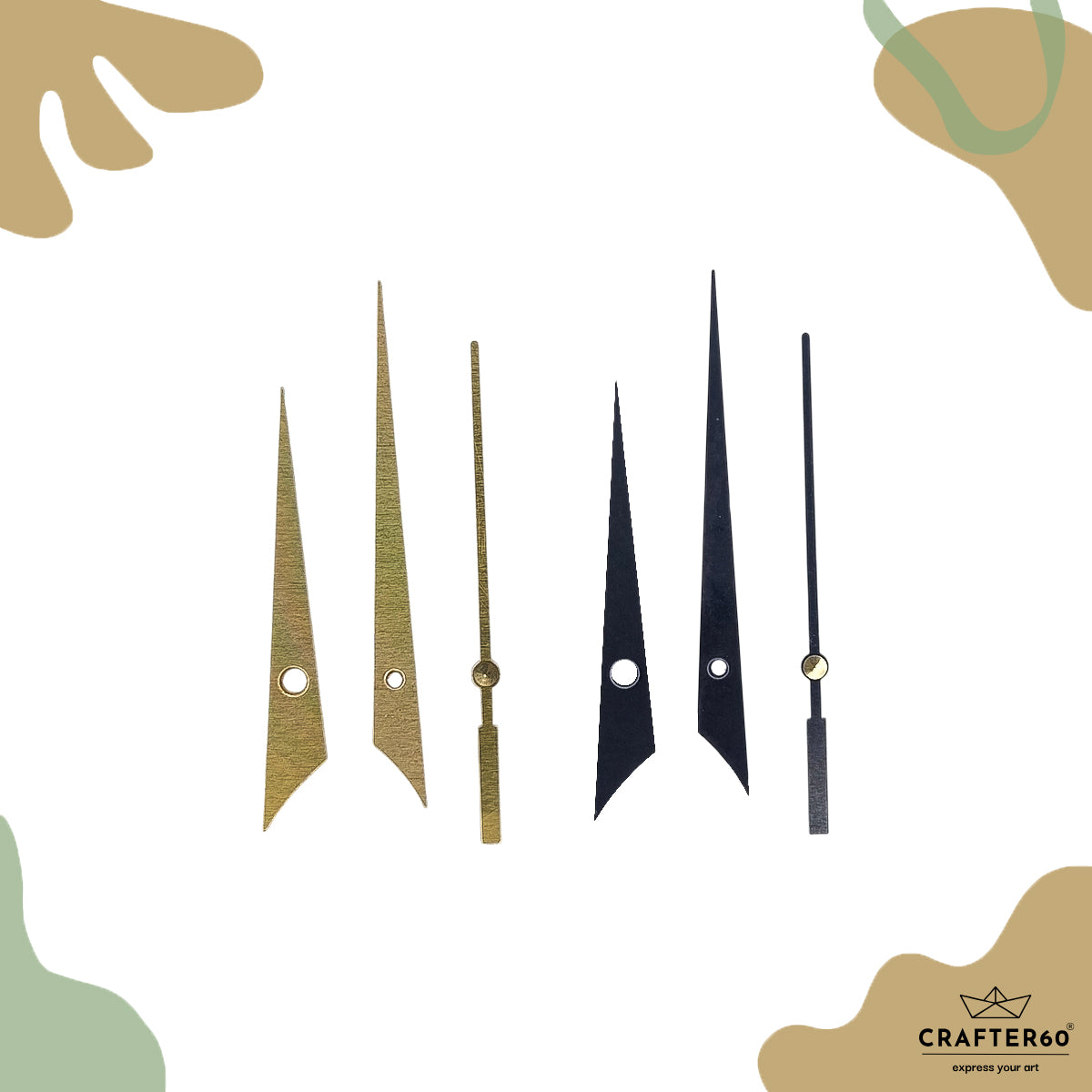 Geometric Spike Clock Hand Set