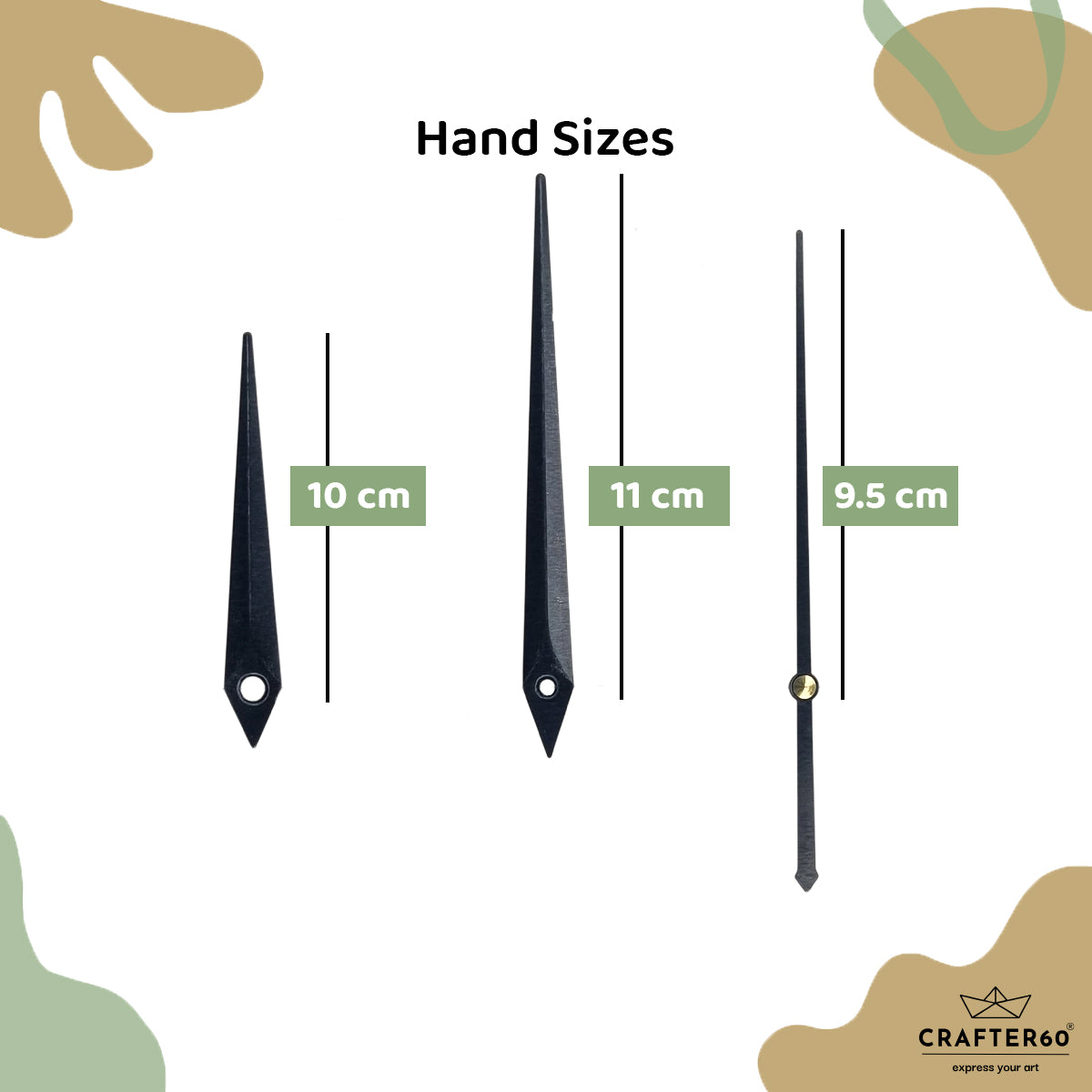 Arrow Point Clock Hand Set