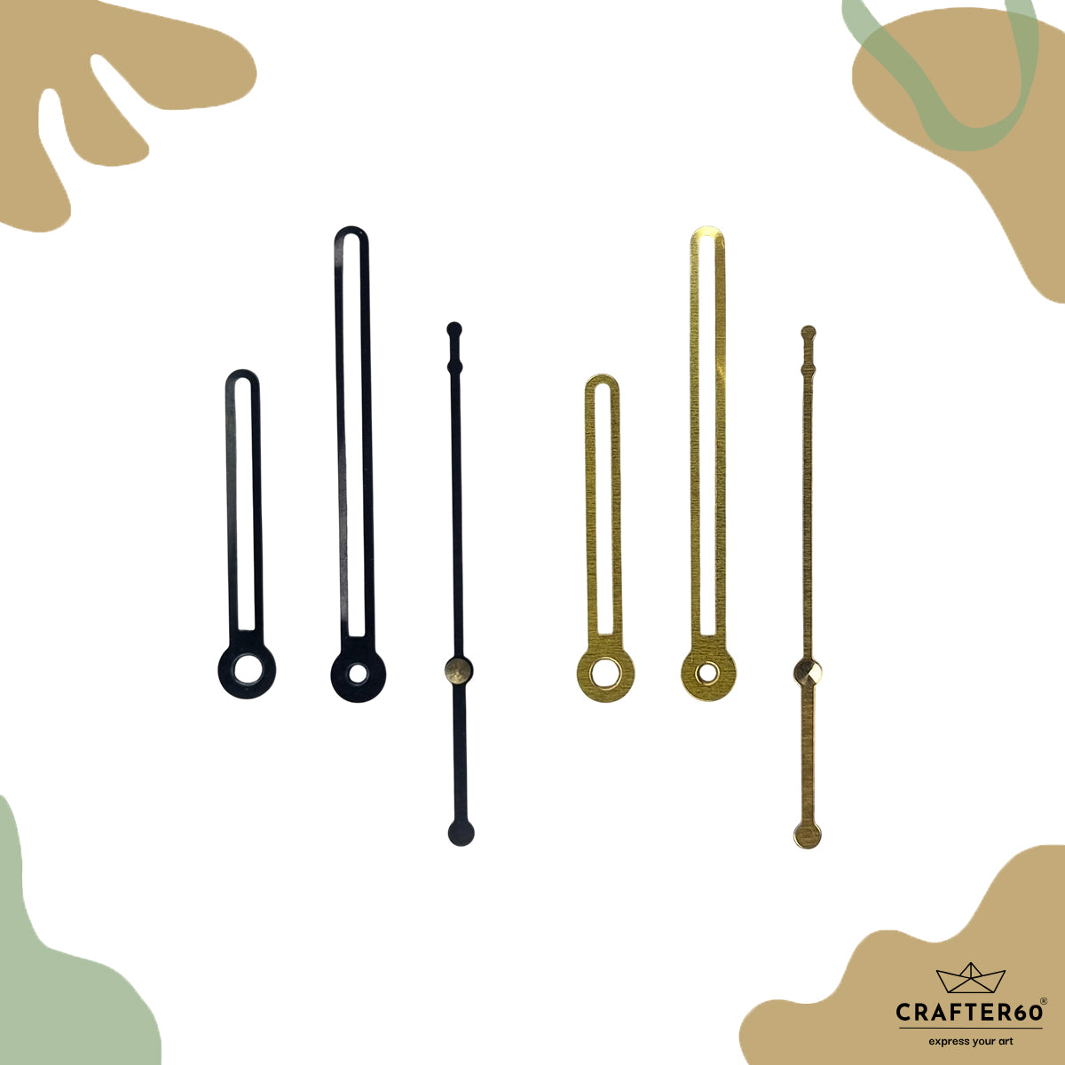 Rounded Outline Bar Clock Hand Set