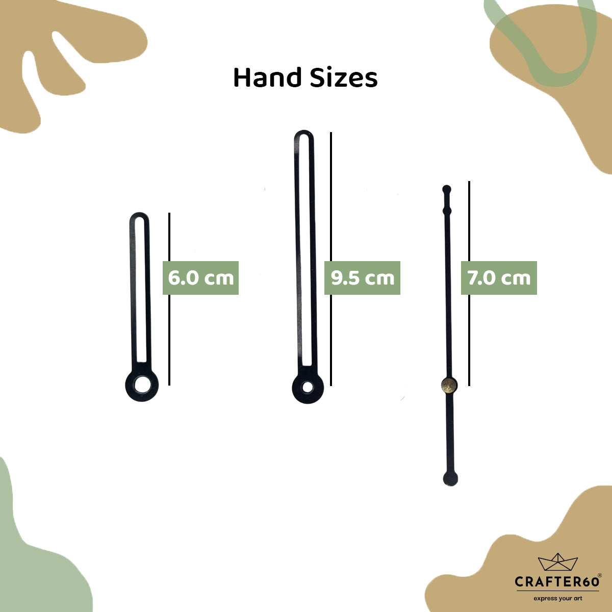 Rounded Outline Bar Clock Hand Set