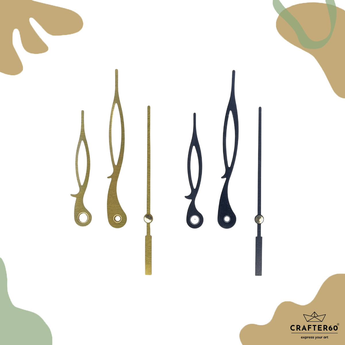 Elegant Leaf Clock Hand Set