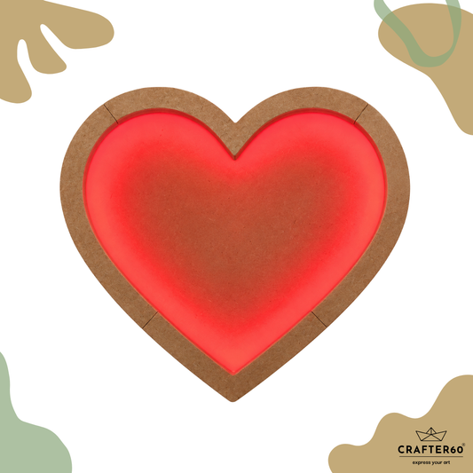 DIY Heart MDF Board with Red LED Light